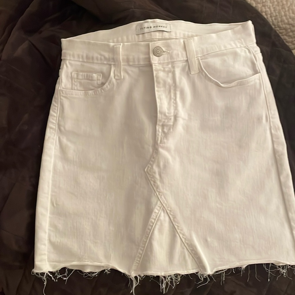 Flying Monkey white Denim mini skirt